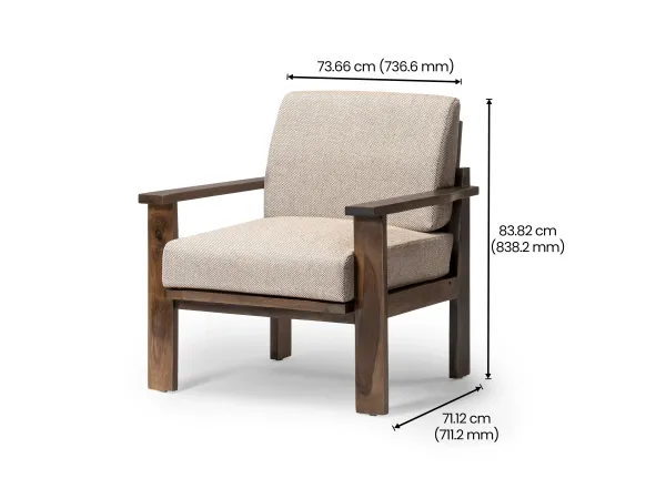 Athena Wooden Single Seater Sofa